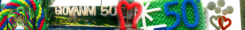 colonne ghirlande scritte con palloncini