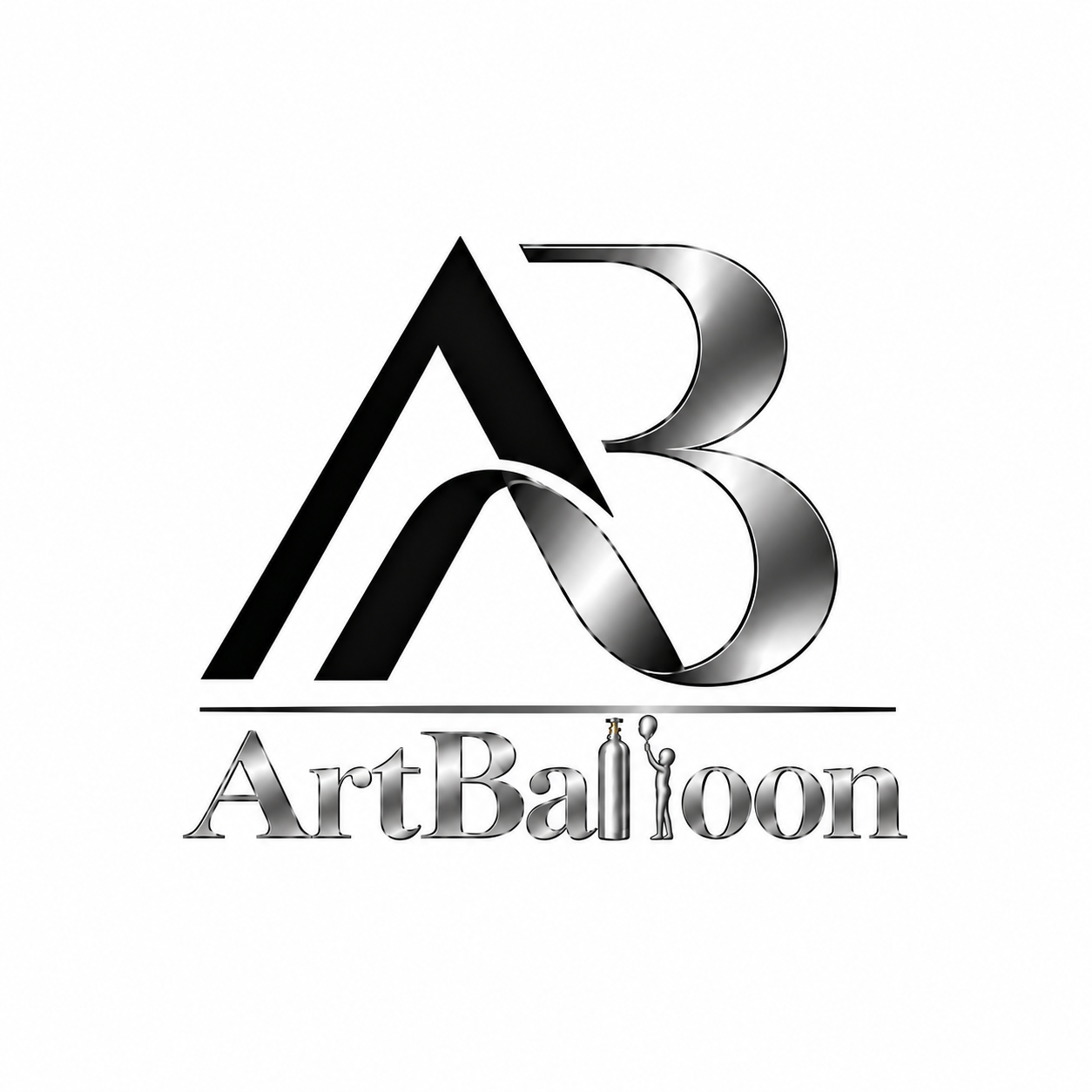ArtBalloon — logo AB nero e argento
