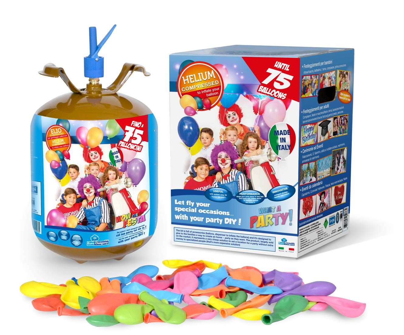 Kit Party 75, bombola usa e getta con confezione