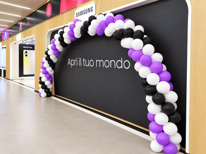 Arco bianco, nero e lilla